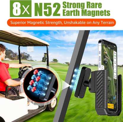 Magnetic Golf Cart Phone Holder 360?? Rotation Gym Tractor Bike Mount for iPhone