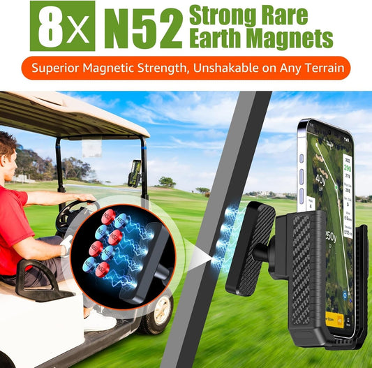 Magnetic Golf Cart Phone Holder 360?? Rotation Gym Tractor Bike Mount for iPhone