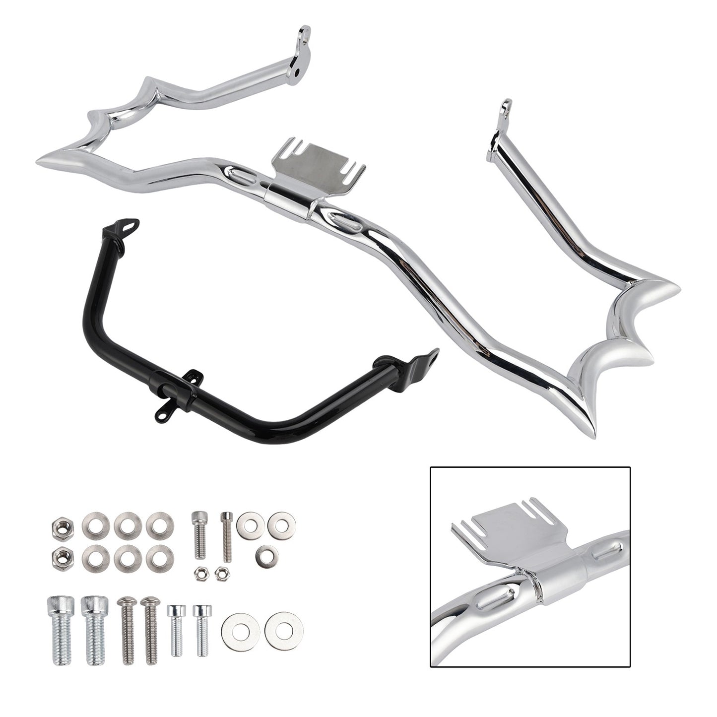 Engine Guard Crash Bar&Fairing Bracket Kit Chrome For Touring Road King Street