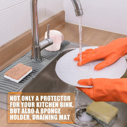 Silicone Kitchen Sink Splash Guard  24 Inch Faucet Mat for kitchen