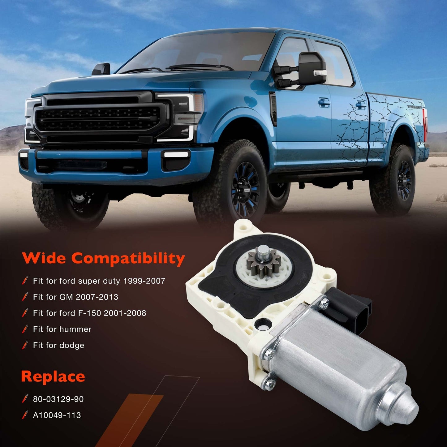 80-03129-90 Electric Side Power Step Running Board Motor For GM Dodge A10049-113