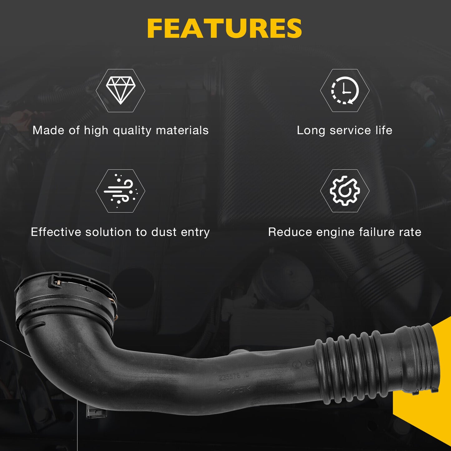 Air Turbocharger Pipe Hose Rear Duct For BMW 535i 640i 740i X5 X6 13717609811