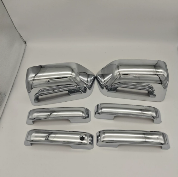 For 2017-2022 Ford F-250 F-350 F-450 Top Half Chrome Mirror+4 Door Handle Covers