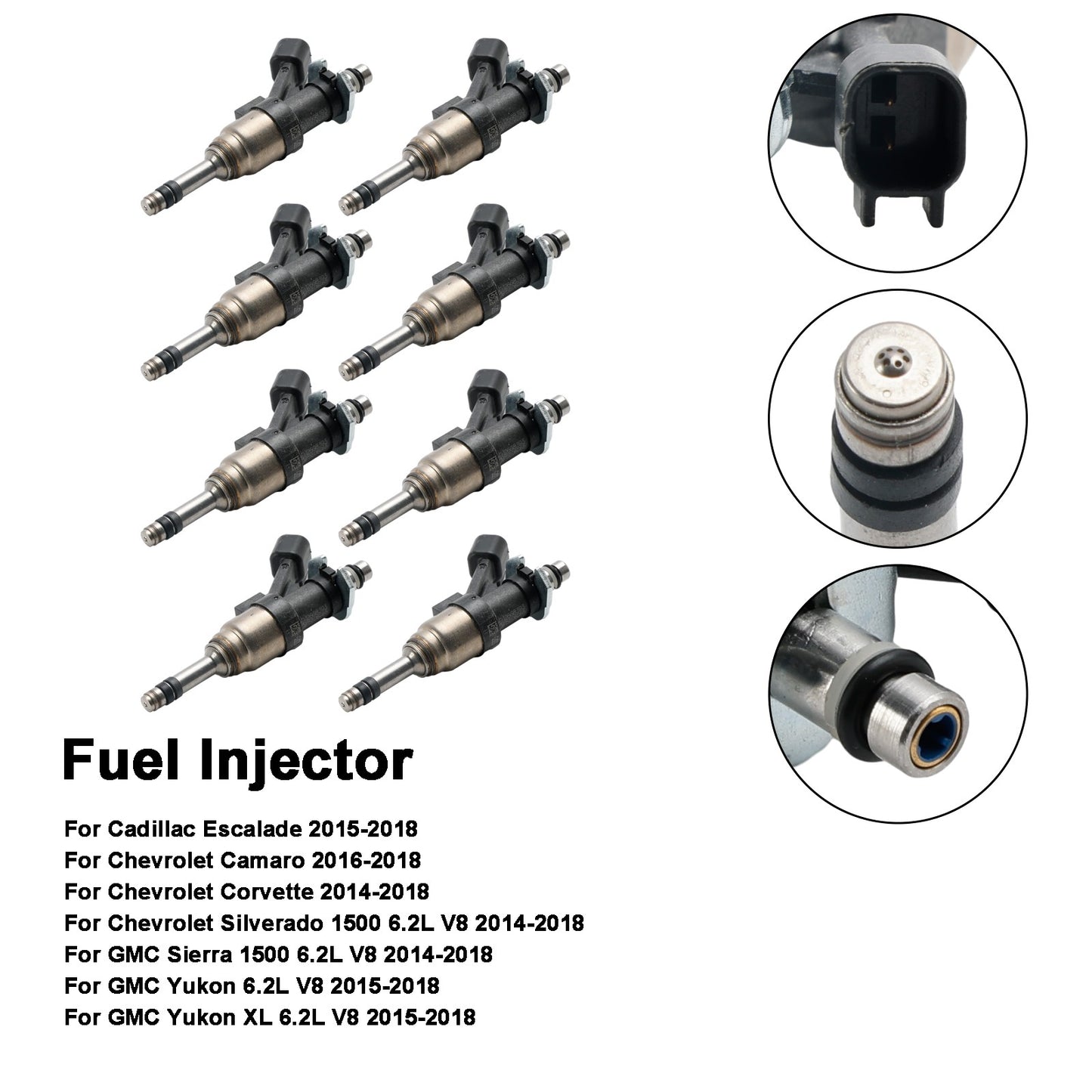 8PCS Fuel Injector 12668393 Fit Cadillac Escalade 2015-2018 Fits Camaro 16-18