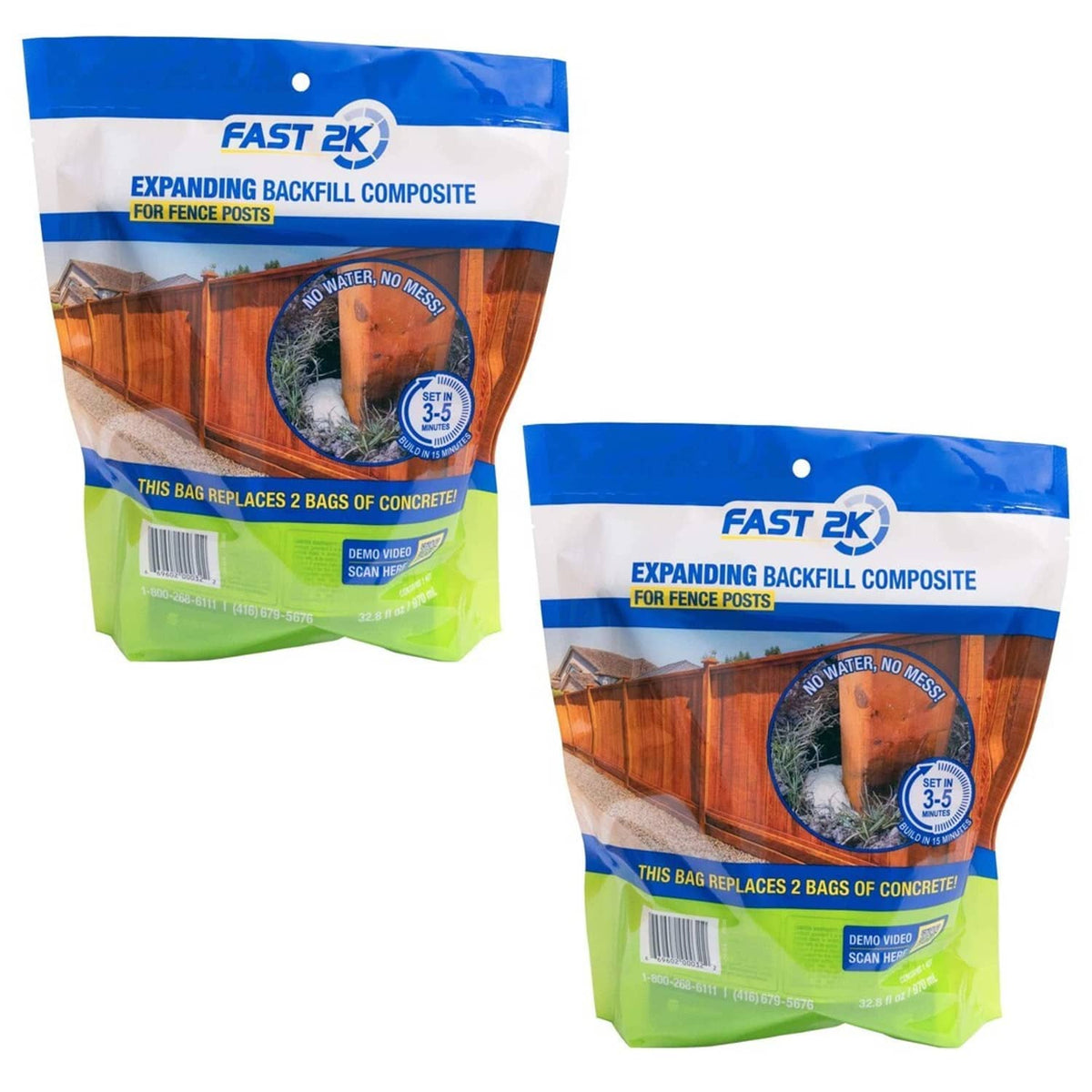 Solid Spare Fast 2K Fence Post Mix, Concrete Alternative for Fence & Mail Post Installs (2)