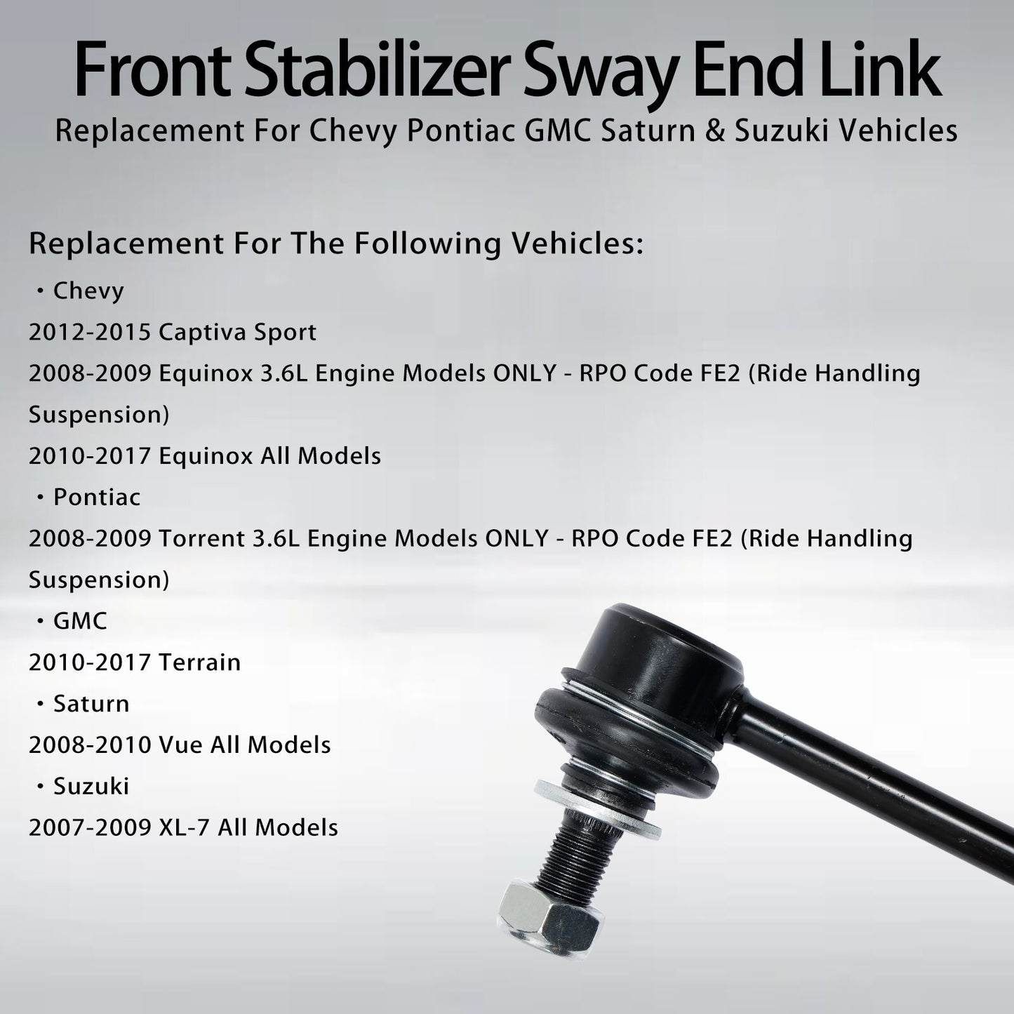 2Pcs Front Stabilizer Sway Bar End Links for 2007-2017 Chevy Equinox GMC Terrain