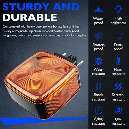 Halogen Turn Signal Lighting Side Marker Lamp Aseembly For 90-09 Chevy GMC C5500