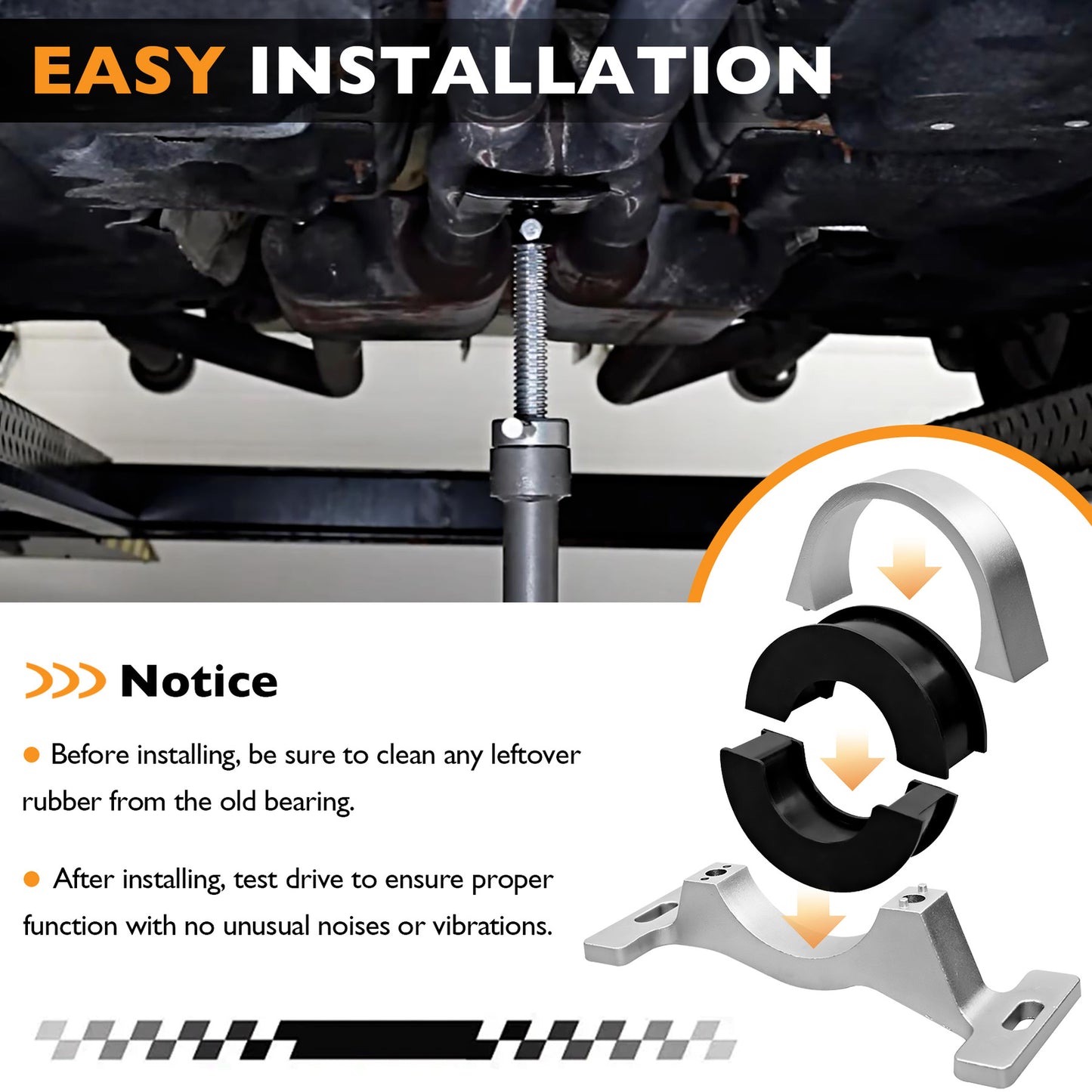 Silver Drive Shaft Center Support Bearing Solution For Dodge Charger Challenger