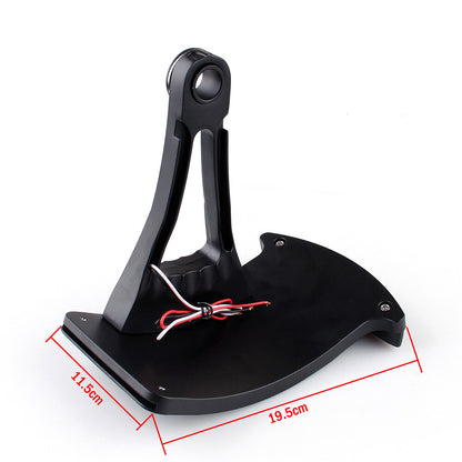 Side Axle Mount Black Billet License Plate Bracket Taillight Led Fit Harley BLK