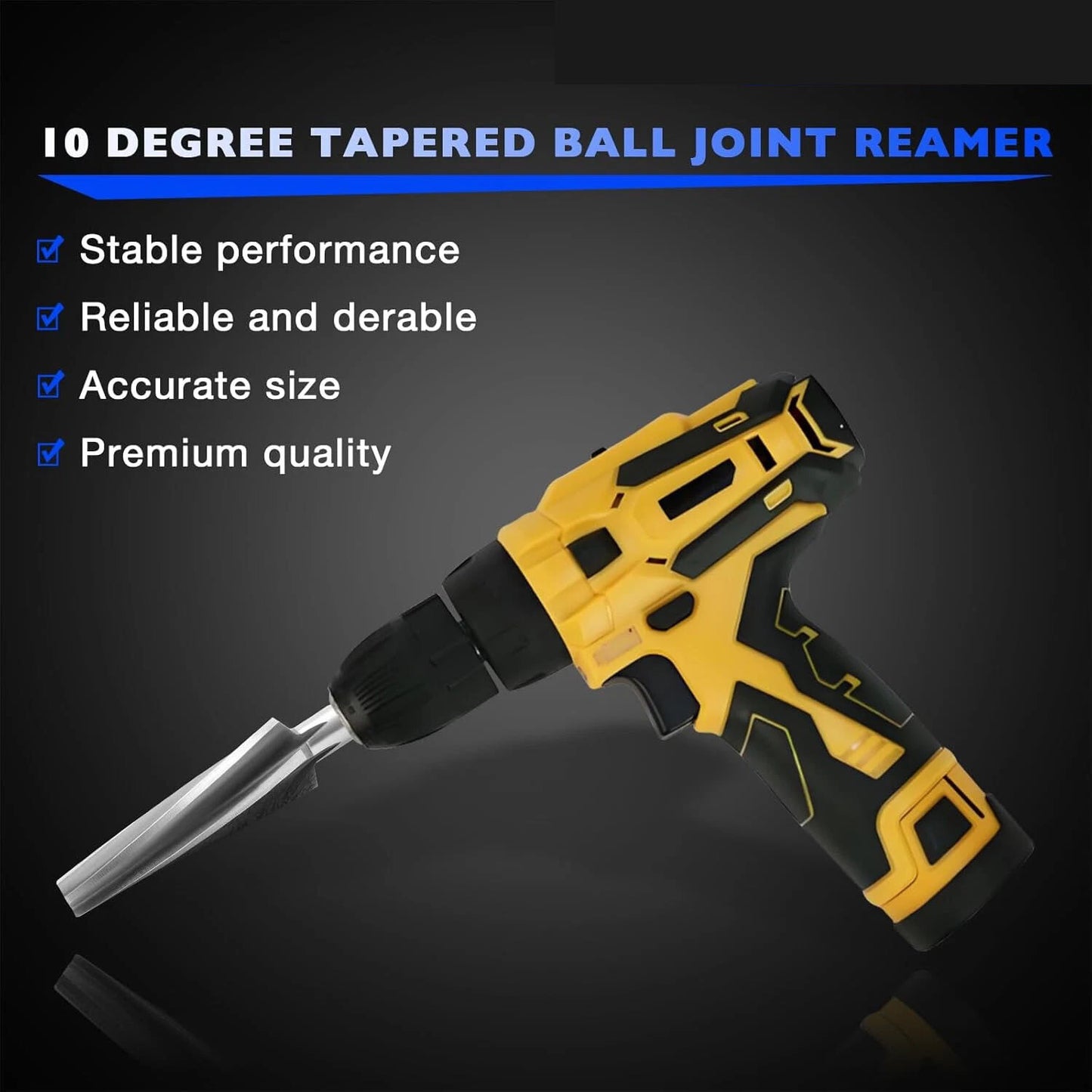 10 Degree Ball Joint Reamer Fit 6542 High-Speed Tool Steel Tapered Ball Joint