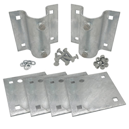 Stationary Dock Side Leg Pipe Holder Sleeve Kit with Backer Plates & Hardware