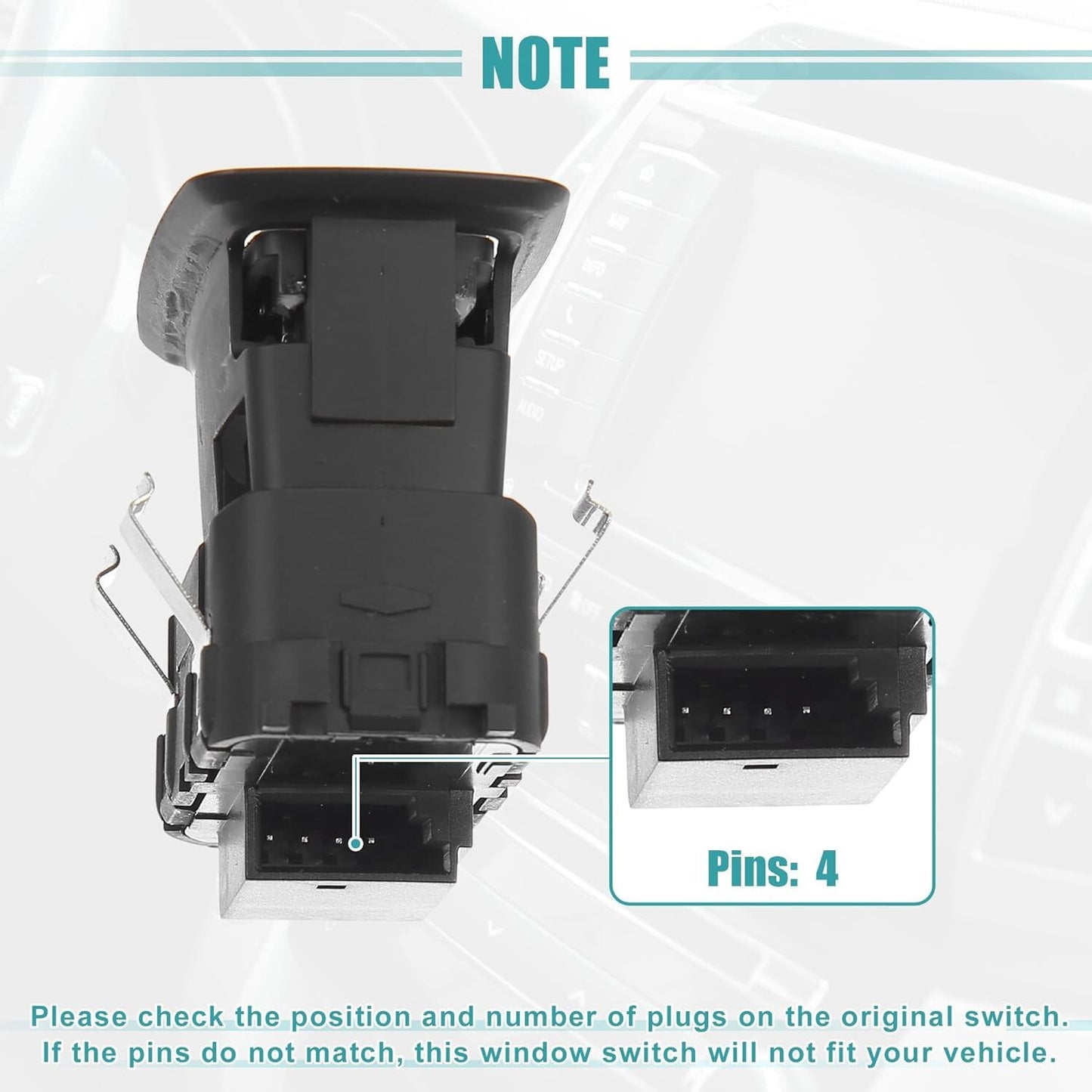 Single Window Switch Passenger Side for Porsche Cayenne 2011-2018 7PP959855BDML