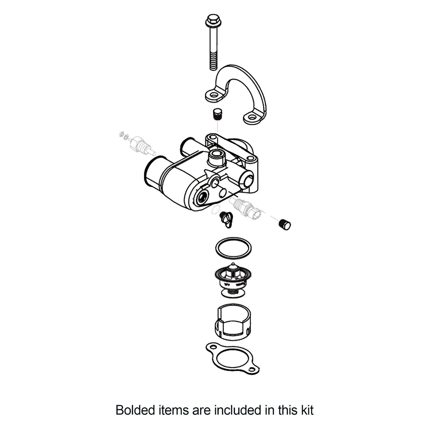 Thermostat Housing Assembly Kit for MAG MerCruiser 4.3-6.3L MPI 350 - 863457A2