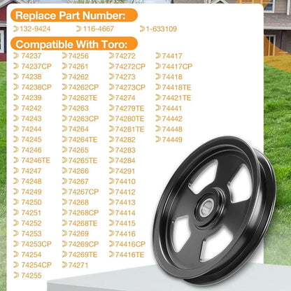 132-9424 Deck Flat Idler Pulley For Exmark Lazer Z E/S/X-Series 52" 60" 72" Toro