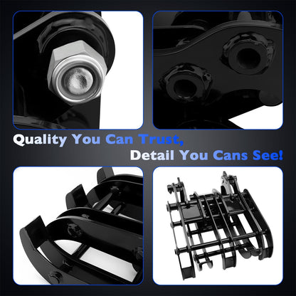 2-Pin Mini Excavator Grabber Attachment For 0.8-1.8 Tons Excavator Most Models