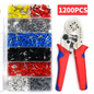 Ferrule Crimping Tool Kit Self-adjustable 1200pcs Terminal Wire Crimper Pliers