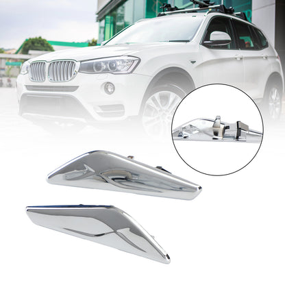 Pair Chrome Front Side Fender Trim Finisher 51117338569/570 For BMW F25 F26 X3