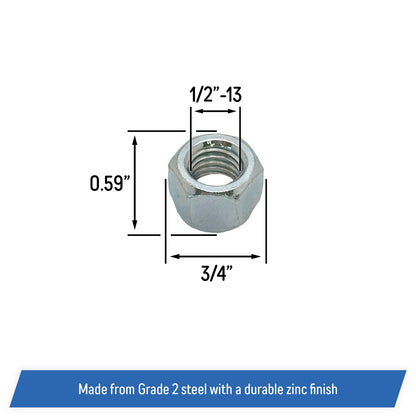 Elastic Type Hex Lock Nut 1/2"-13 Replacement for SCAG 04021-07 (2 Pack)