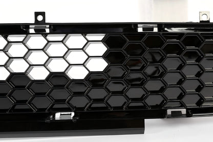 Solid Spare For 2018-2022 Ford Mustang Front Upper Grille + Lower Mesh Grill Honeycomb Black