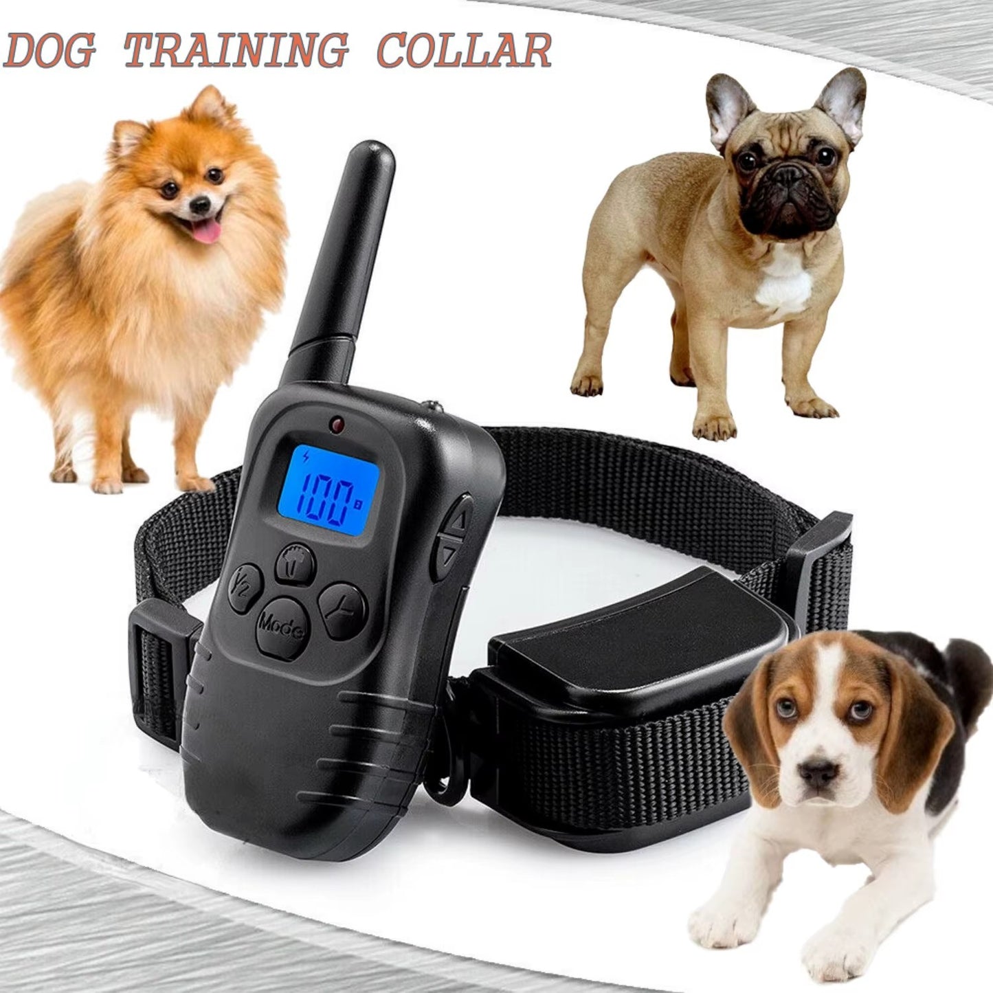 Dog Shock Training Collar Rechargeable LCD Electric Remote Control For 330 Yards