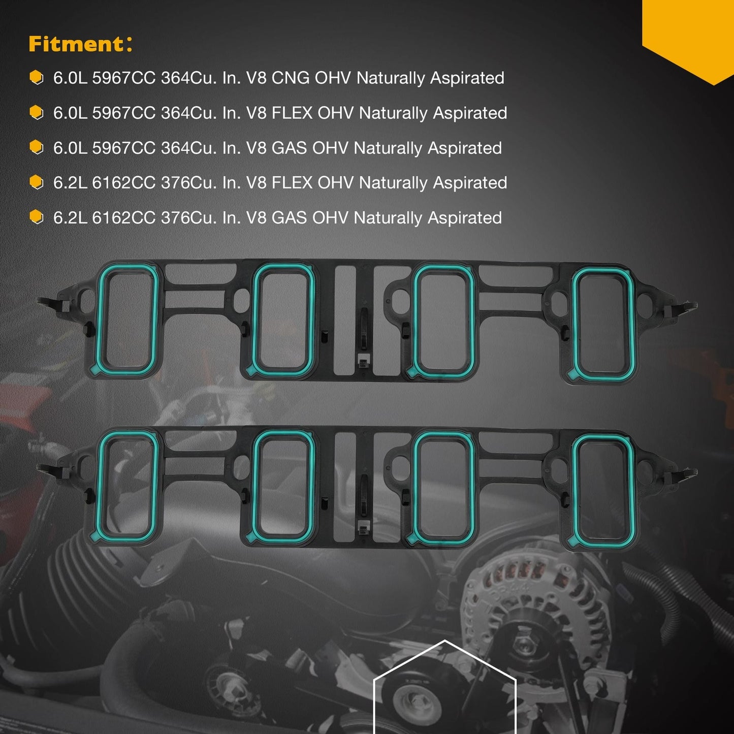 Intake Manifold Gasket Set For 07-16 GMC Savana Chevy Silverado Cadillac Hummer
