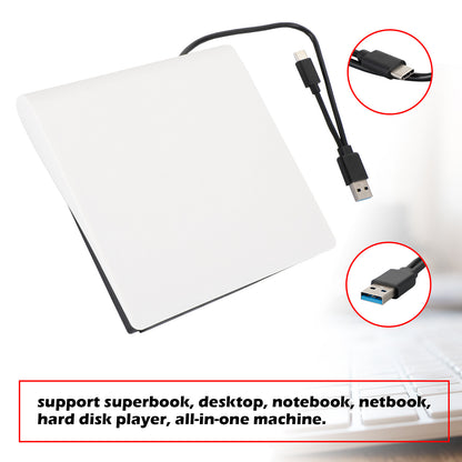 2 IN 1 USB&Type-c External  Disc Writer + Reader Burner for Mac Windows