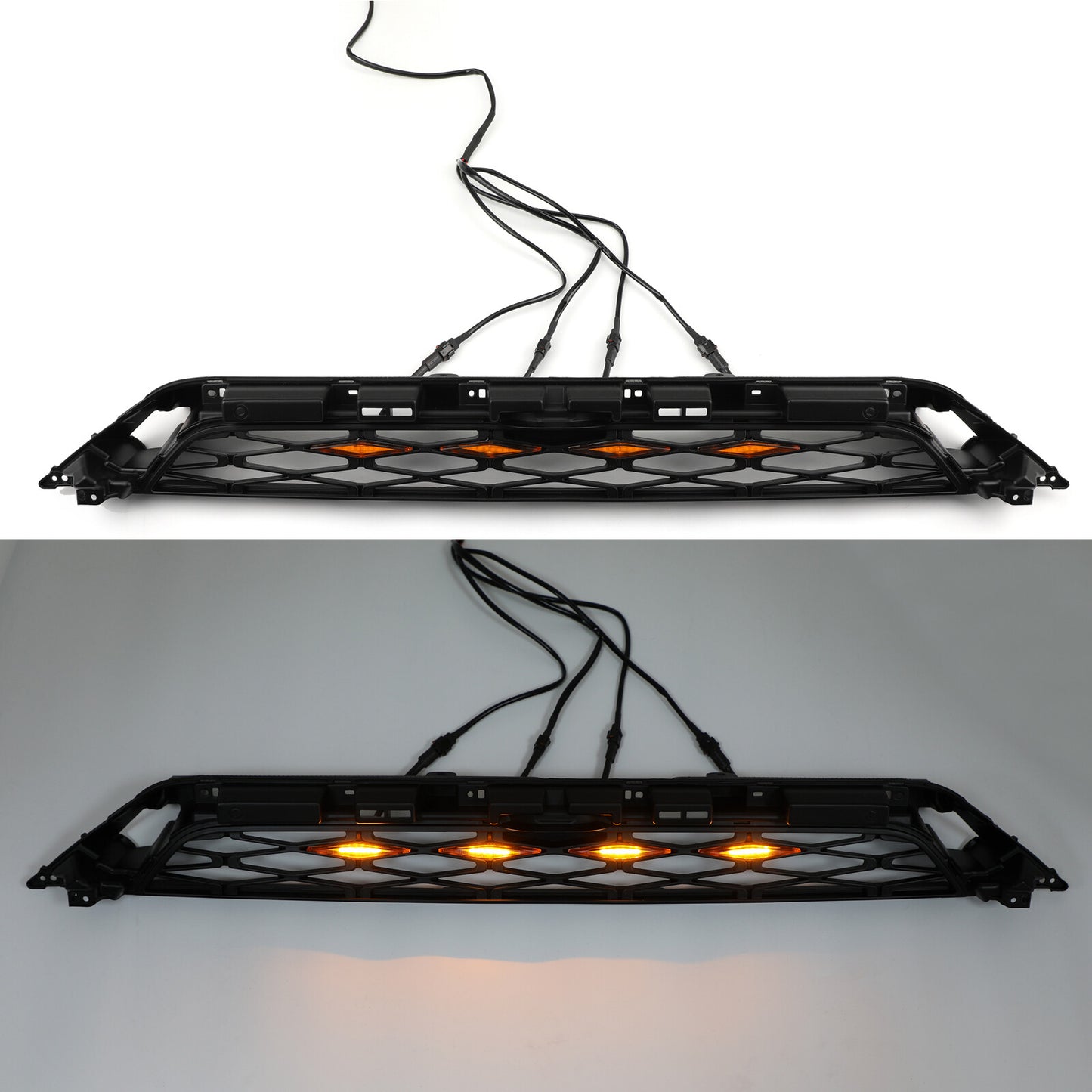 4PCS Plastic Car Grilles Grill LED Lights For Toyota 4Runner TRD Pro 2014-2019 S