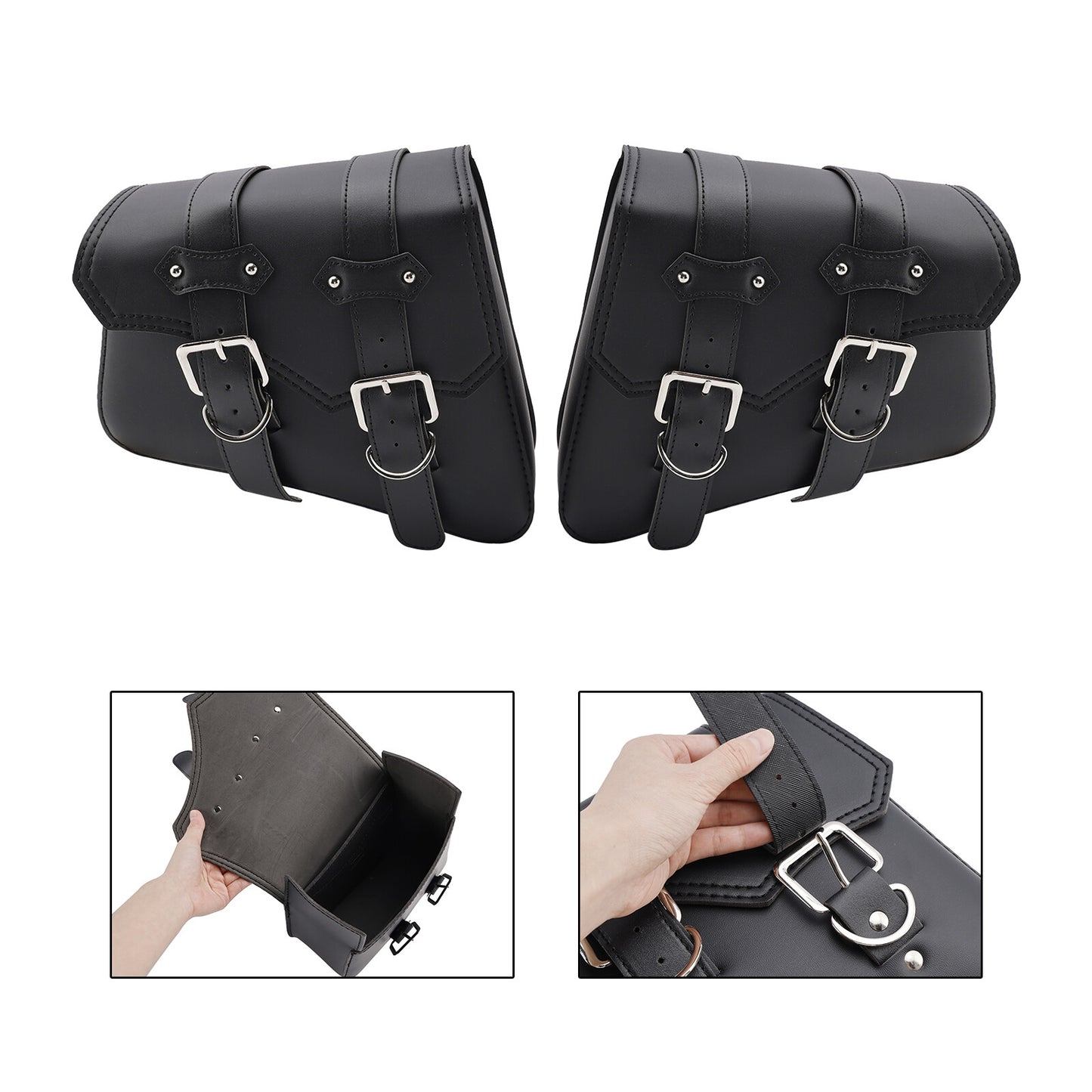 Side Tail Bag Saddlebag Color Matching Luggage Black 21L For Scooter Motorcycle