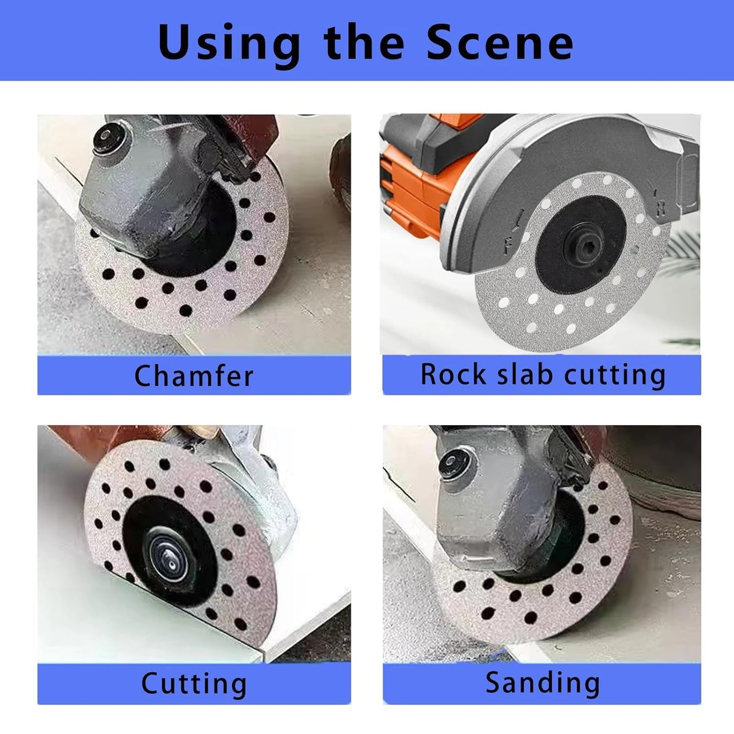 6PCS 4" Rock Slab Grinding Disc Diamond Tile Cutting Saw Blade for Angle Grinder