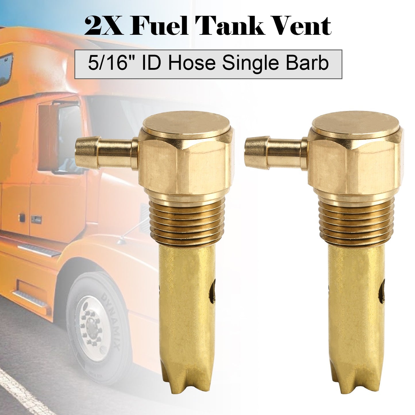 2X 5/16" ID Hose Single Barb Fuel Tank Vent Assy 20560284 For Kenworth Volvo