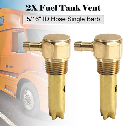 2X 5/16" ID Hose Single Barb Fuel Tank Vent Assy 20560284 For Kenworth Volvo