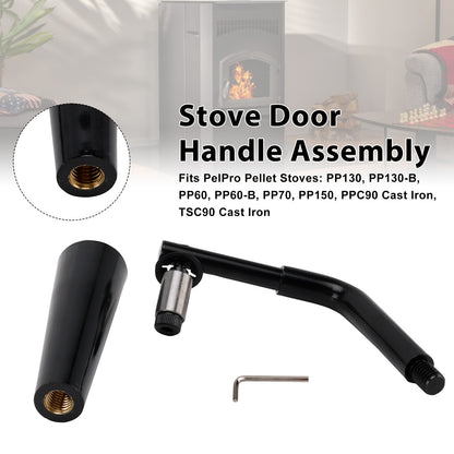 Threaded Door Handle Assembly for PelPro Stoves PP60 PP70 PP130、150 PPC90 TSC90