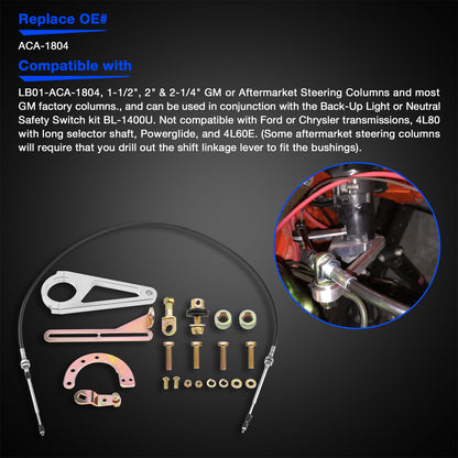 2" Aftermarket Transmission Cable Column Shift Linkage Kit For GM TH350 ACA-1804