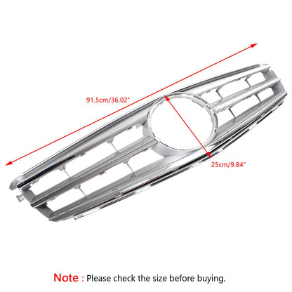 Front Bumper Grille Fits Benz C Class W204 W/LED Emblem C300/C350 08-14 Chrome