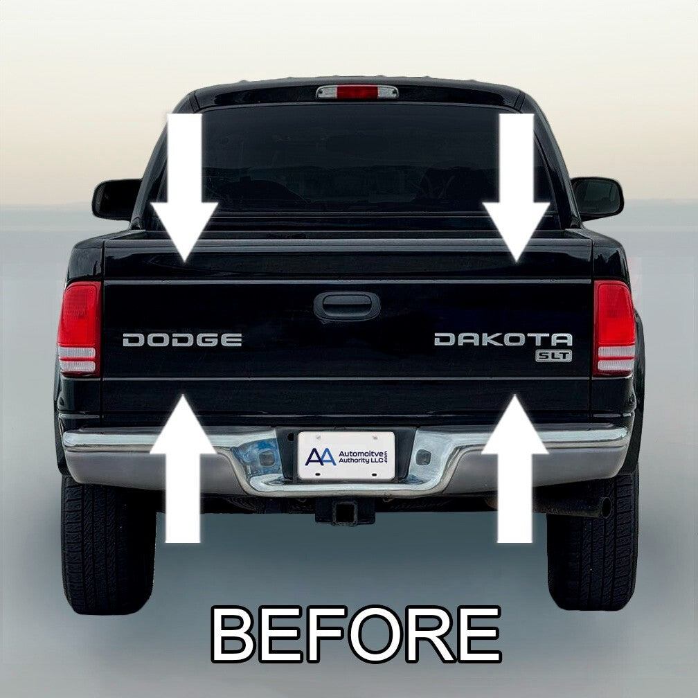 CHROME TAILGATE TRIM MOLDING INSERT STRIPS For DODGE DAKOTA PICKUP 97-04