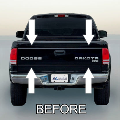 CHROME TAILGATE TRIM MOLDING INSERT STRIPS For DODGE DAKOTA PICKUP 97-04