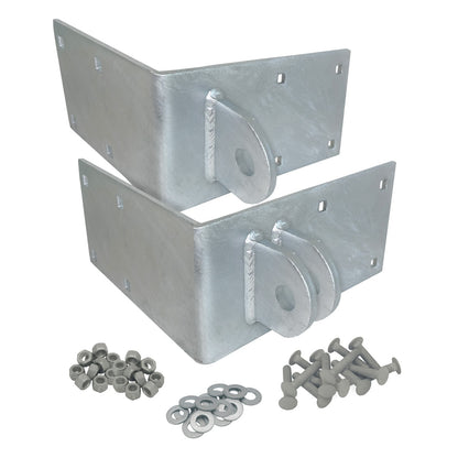 Floating Dock Outside Corner Hinge Plate, Male & Female Set - Galvanized Steel