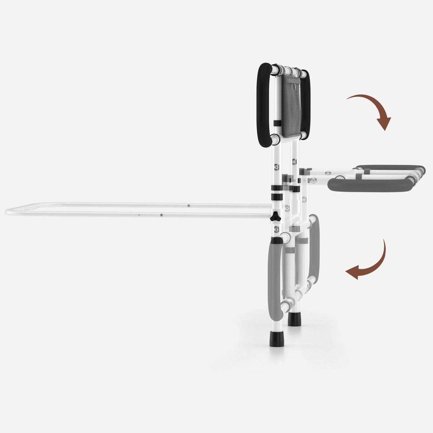 Foldable Bedside Handrail Mobility Aid Guard – No Drill Safety Support Rail