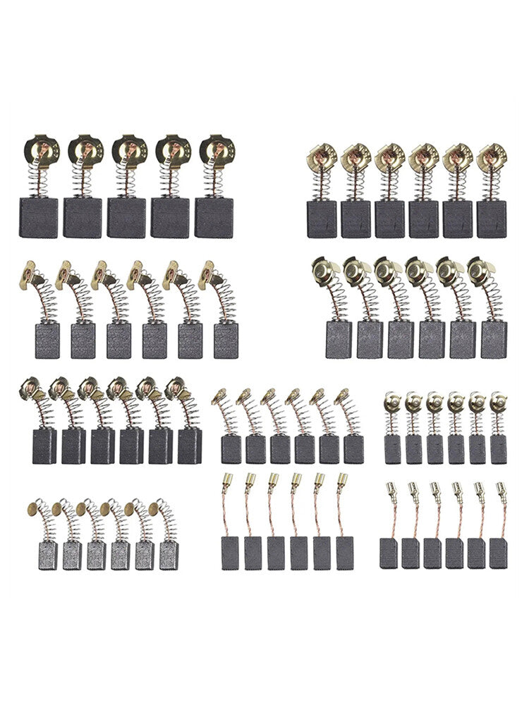 60Pcs 10 Sizes Electric Motor Carbon Brushes Replacement For Power Tool