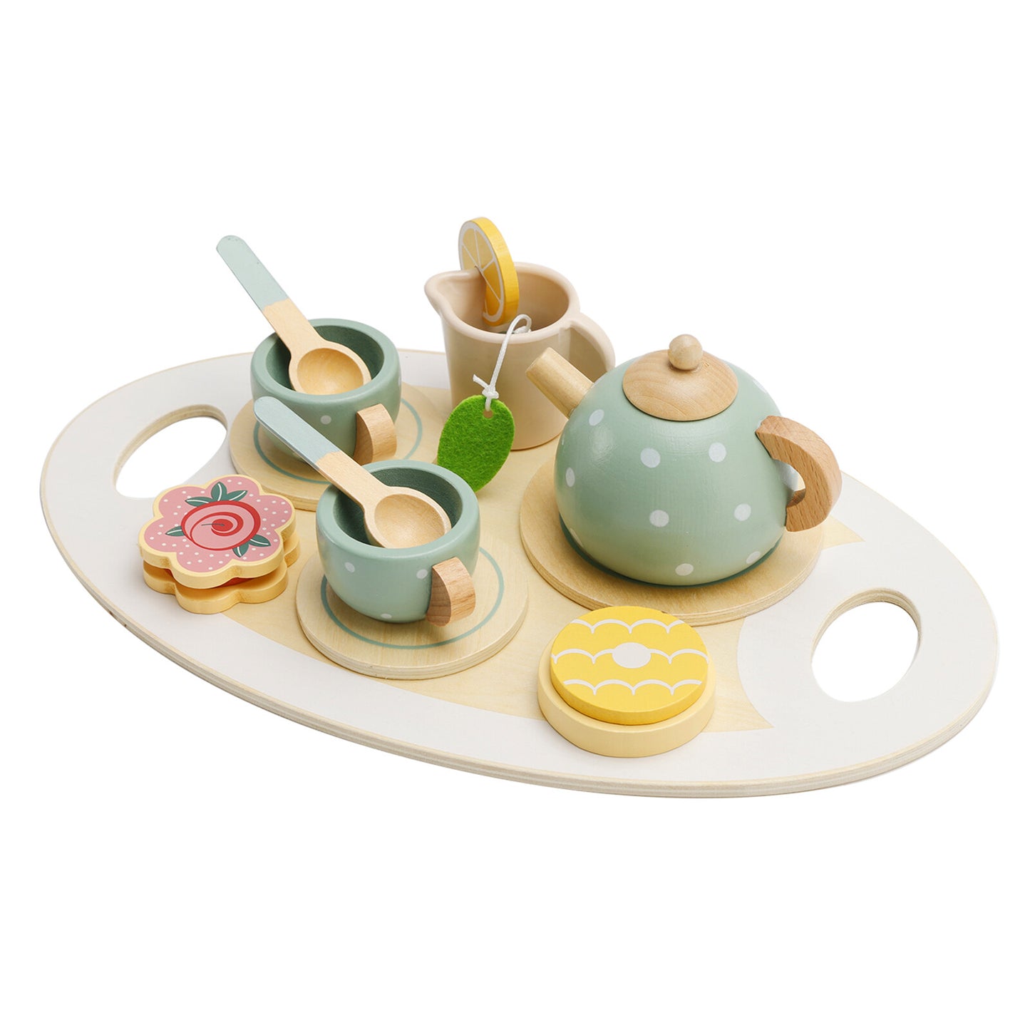 15Pcs Western Kitchen Wooden Tea Sets Play Kitchen Dishes/Tea Toy Set For Kid