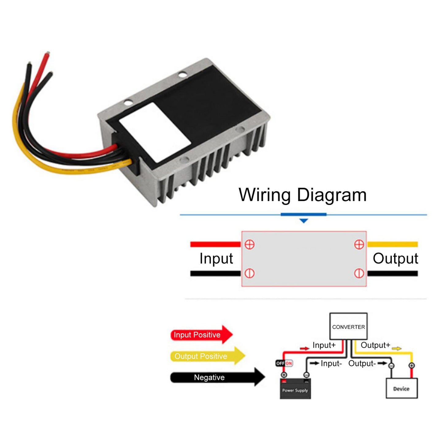 6-32V to 12V 25A DC-DC Voltage Stabilizer Car Power Supply Regulator Waterproof