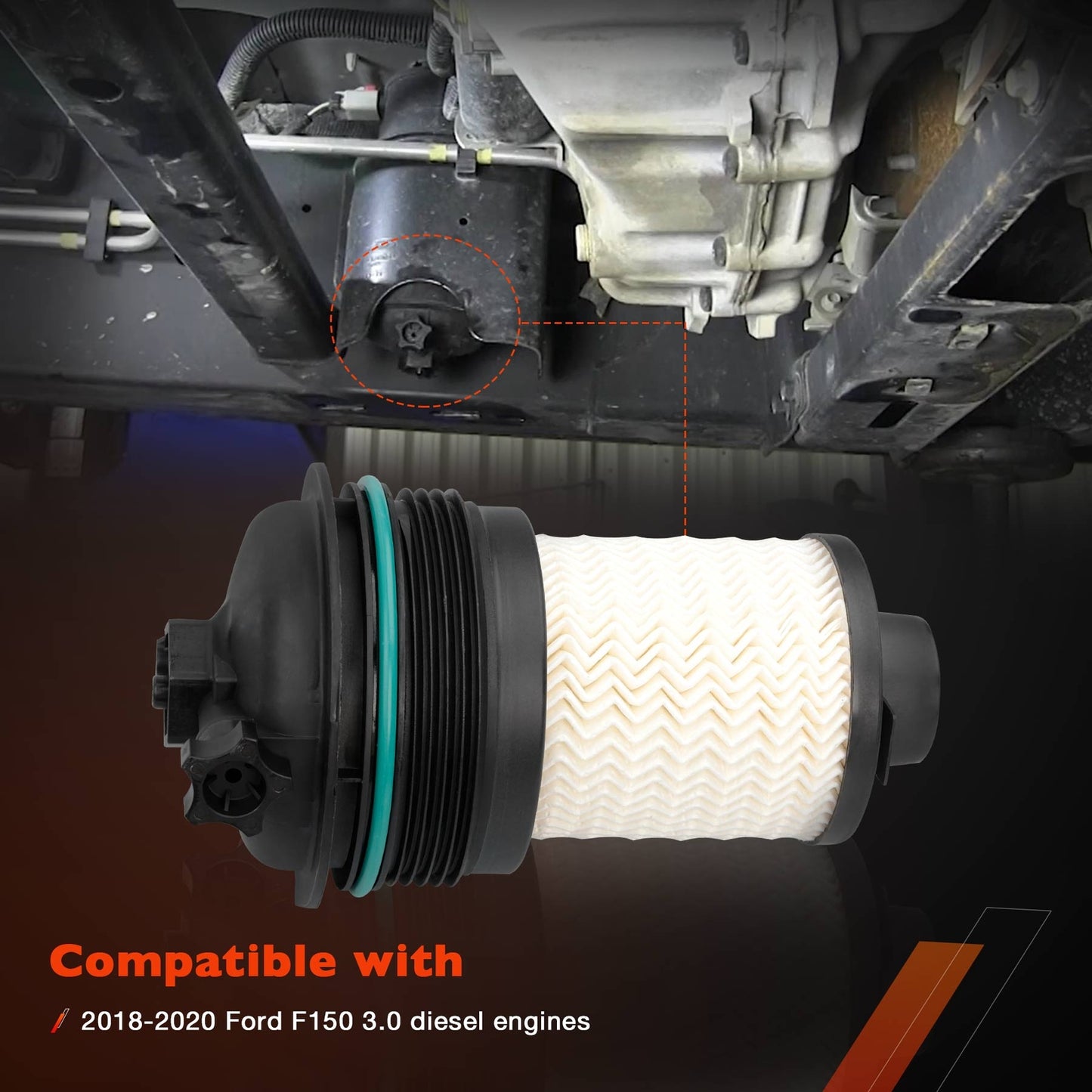 FD4627 Diesel Fuel Oil Filter Kit For 2018-2021 Ford F150 3.0L  Engines FL2081
