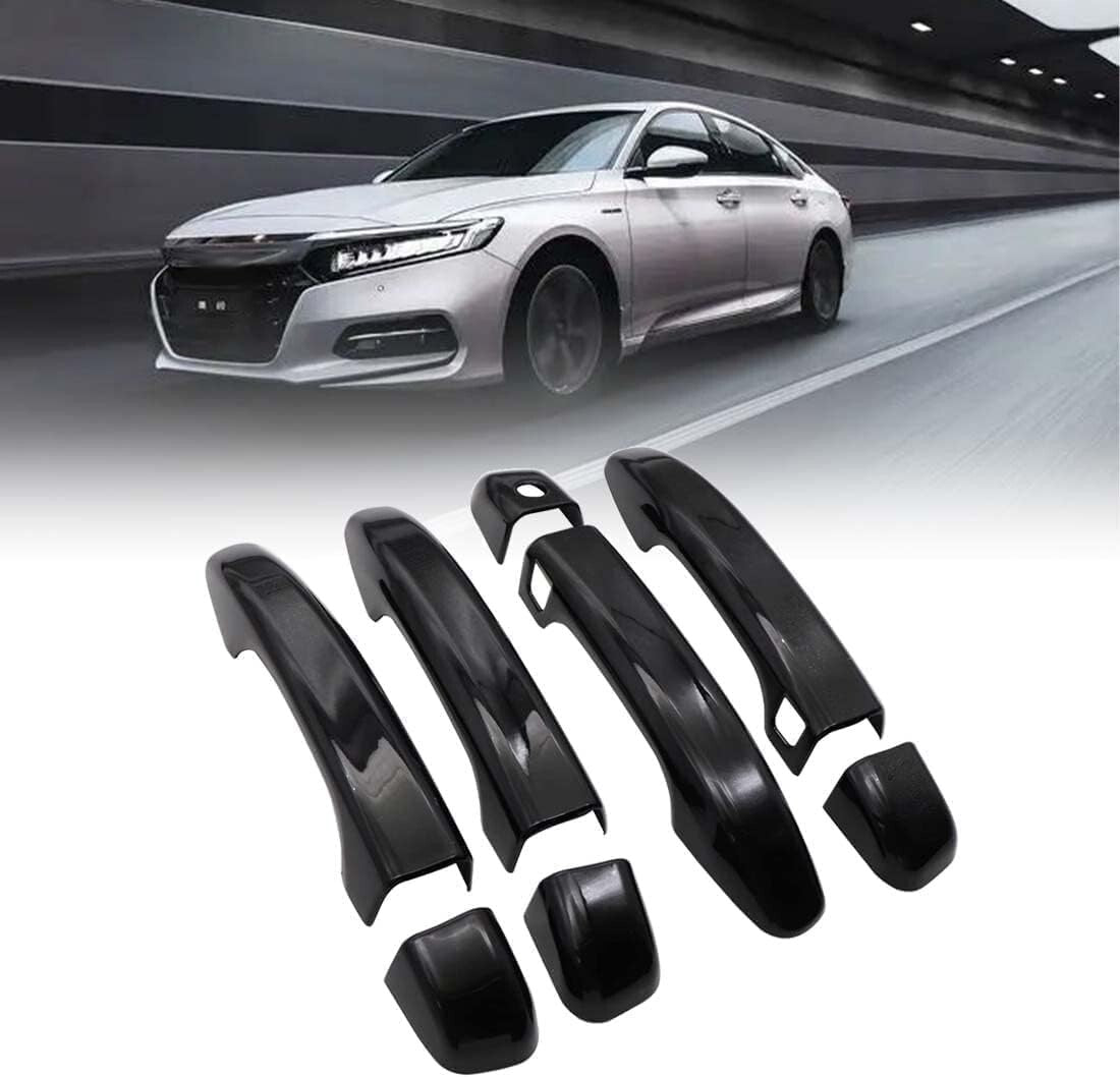 For 2018-2022 Honda Accord GLOSS BLACK Door Handle Covers WITH Front Smartkey