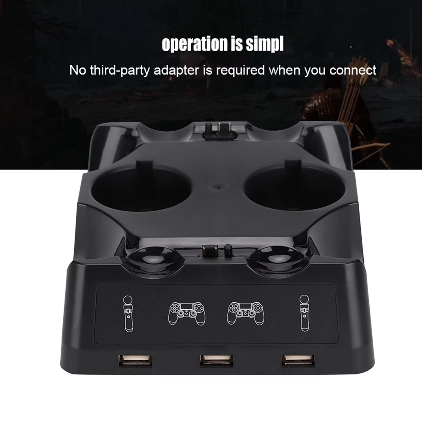4in1 Controller Charger Dock Quick Charging Station Stand For PS4 / MOVE /PS4 VR