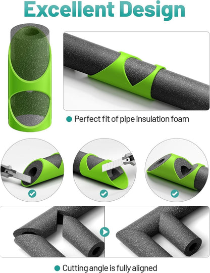 6PCS Pipe Insulation Cutting Guide Tool 15-53mm Molded Foam Rubber Pipe Cutter