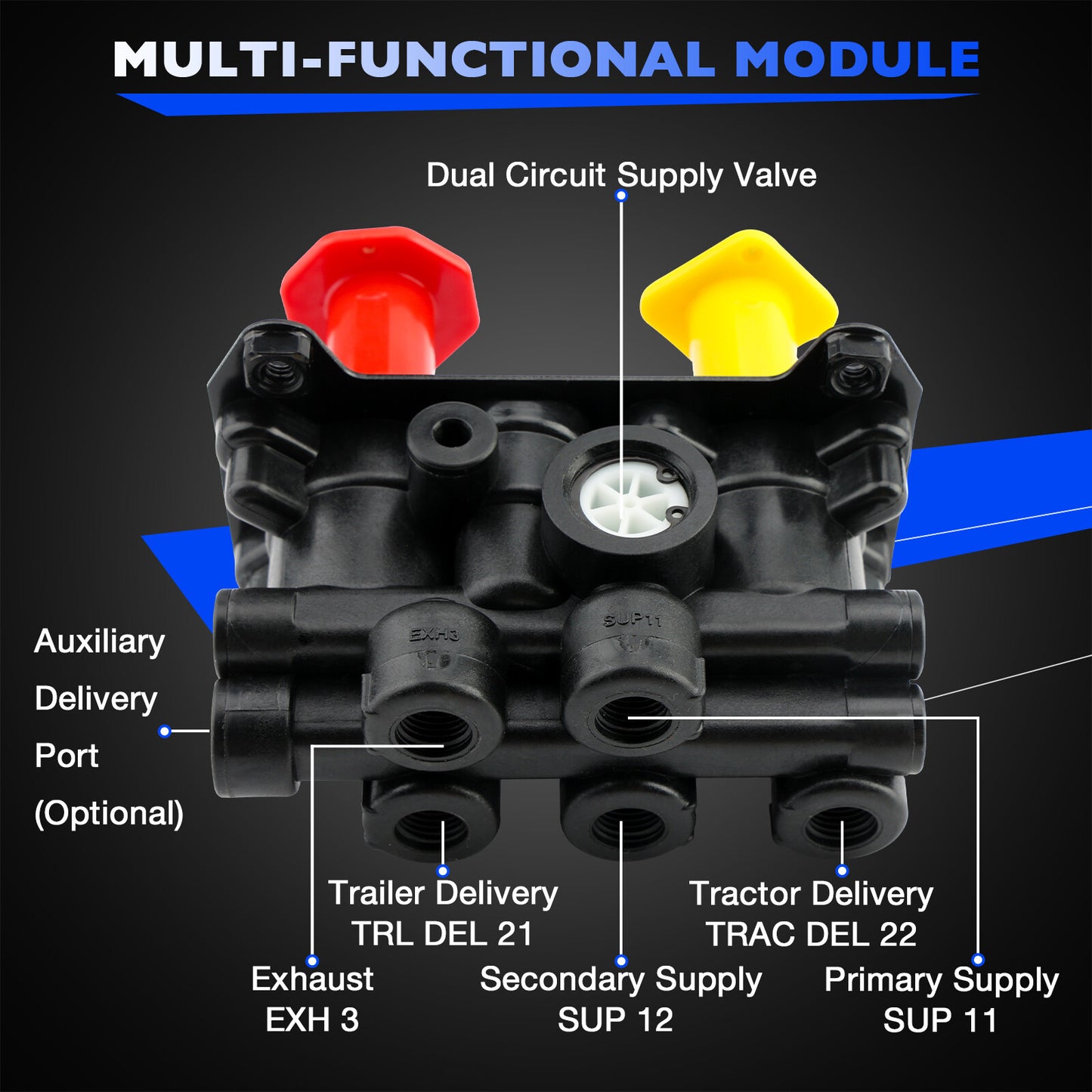 800519 MV-3 Dash Air Brake Control Valve Fit for Freightliner Kenworth Peterbilt