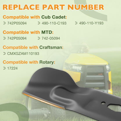 3Pcs 17.25" X 2.3" High Lift Lawn Mower Blades for Troy Bilt Craftsman Cub Cadet