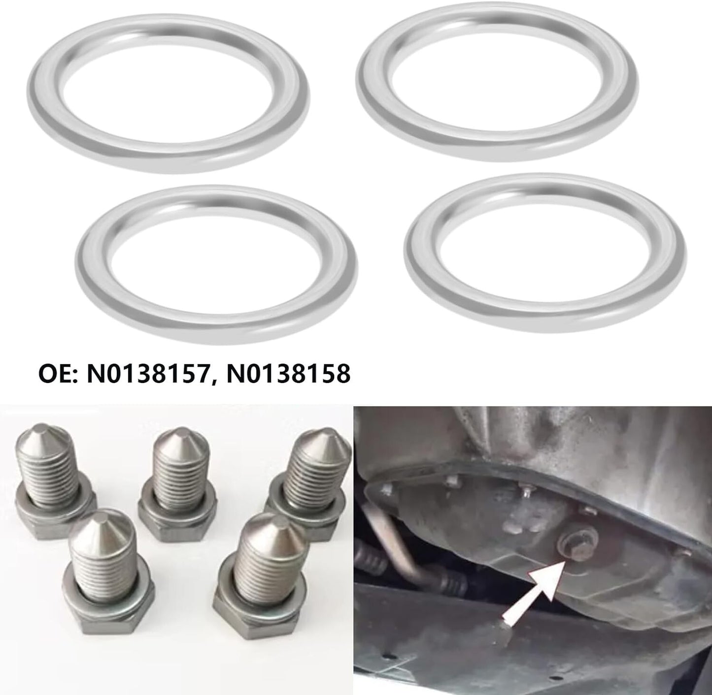 50x M14 Crush Washer Oil Drain Plug Gasket Fit Volkswagen Audi N0138157
