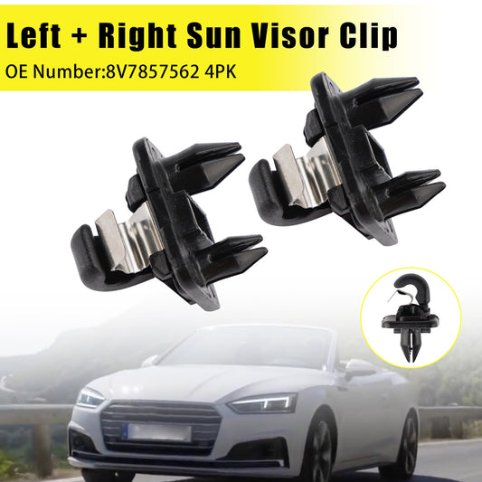 2x Sun Visor Clip 8V7857562 4PK For Audi A3 A5 Cabriolet TT Roadster 2017-2019
