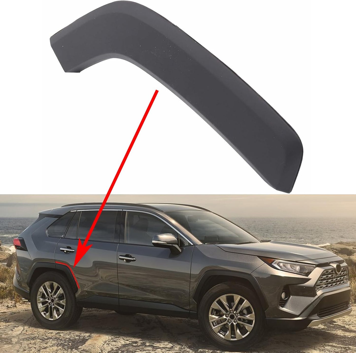 For 2019-2024 Toyota Rav4 Right Rear Door Flare Arch Trim Molding Passenger H